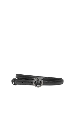 Ceinture en cuir - Argenté et noir