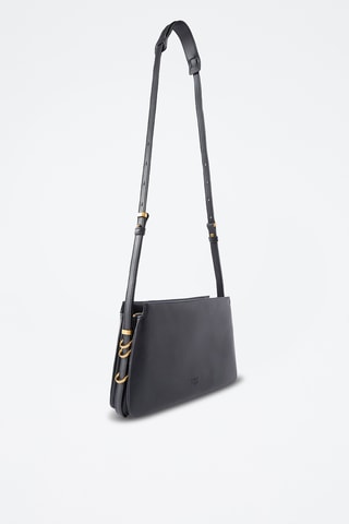 Sac bandoulière en cuir Triplet Vitello Morbido Mini - Noir