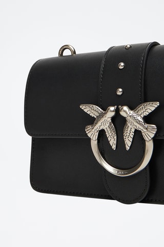 Sac bandoulière en cuir Love One Mini - Noir