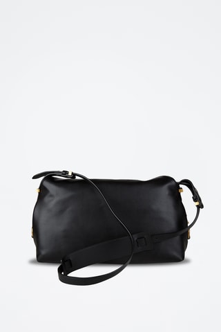 Sac porté épaule en cuir de chèvre - Noir