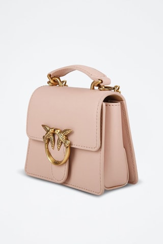 Sac à main en cuir Love One Top Handle Micro Light Vitello Seta - Rose