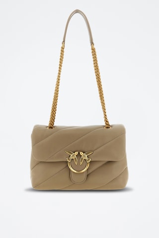 Bandolera de piel Love Puff Maxi - Beige