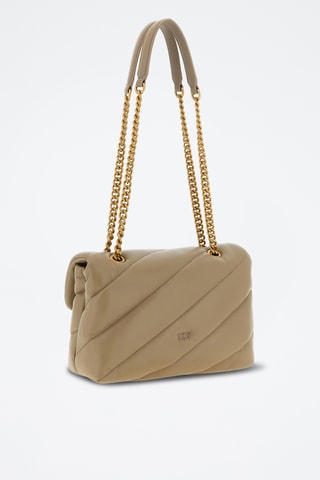 Bandolera de piel Love Puff Maxi - Beige