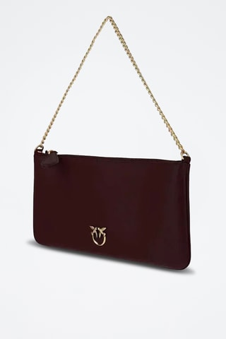 Sac porté épaule en cuir Horizontal Flat - Rouge