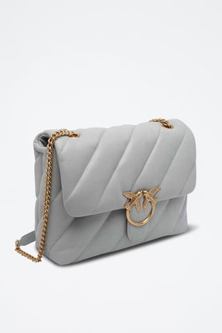 Sac porté épaule en cuir Big Love Puff - Gris