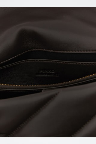 Bandolera de piel Love Puff Maxi - Marrón