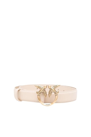 Ceinture en cuir de veau Love Berry - Beige