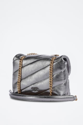 Sac porté épaule en cuir Love Puff Baby - Argenté