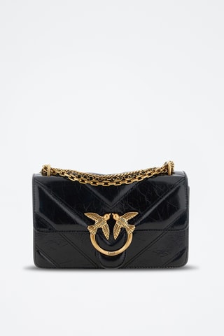 Bandolera de piel Love Birds - Negro