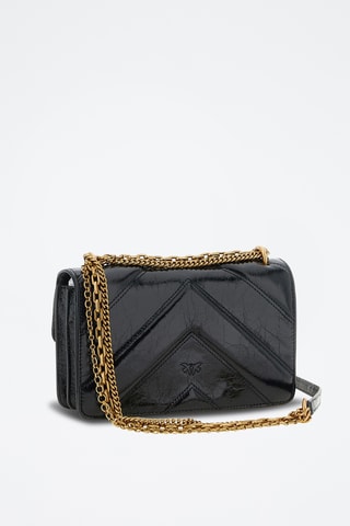 Bandolera de piel Love Birds - Negro