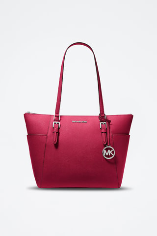Leren Shopper Charlotte - Fuchsia