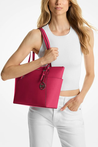 Leren Shopper Charlotte - Fuchsia
