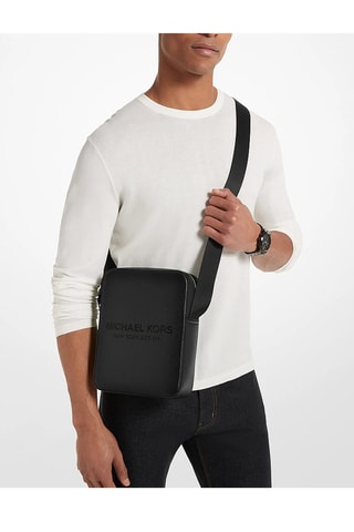 Bandolera de piel Cooper - Negro