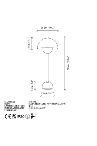 Lampada da tavolo - Nero - 40 W