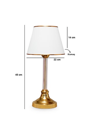 Lampada da tavolo Ayd - Bianco e dorato - 60 W