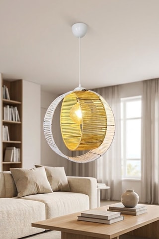 Lampadario Ring - 60 W - Giallo e bianco