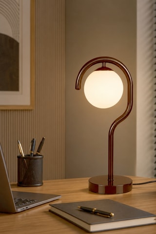 Lampada da tavolo Gedik - 40 W - Marrone