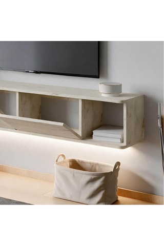 Meuble TV 2 abattants Twist LED - 160 x 29 cm