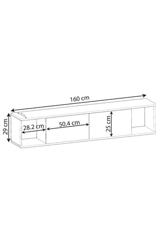 Meuble TV 2 abattants Twist LED - 160 x 29 cm