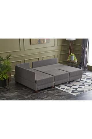 Canapé 4 places d'angle gauche convertible Fly Corner Sofa Bed Left - Gris - En tissu