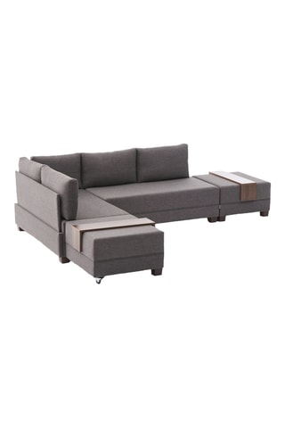 Canapé 4 places d'angle gauche convertible Fly Corner Sofa Bed Left - Gris - En tissu