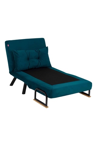 Fauteuil convertible Sando - Bleu canard - Revêtement polyester