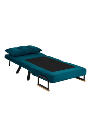 Fauteuil convertible Sando - Bleu canard - Revêtement polyester