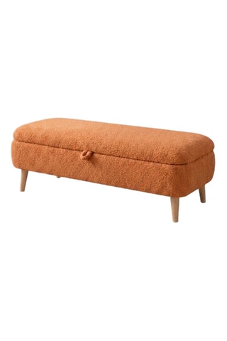 Banc-coffre Rena - Orange - Tissu bouclette