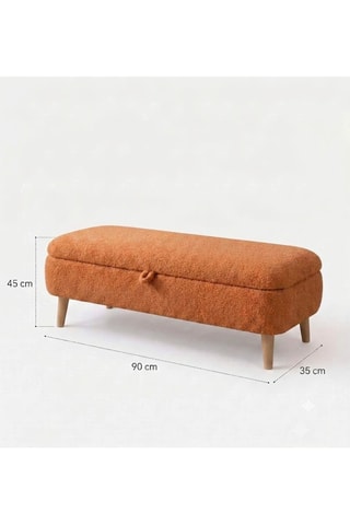 Banc-coffre Rena - Orange - Tissu bouclette