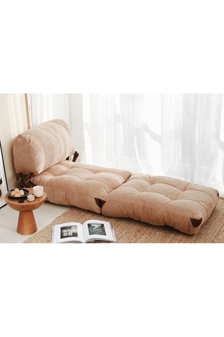 Sofa convertible Fold Kadife - Camel - Revêtement tissu