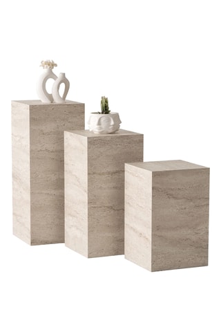 3 tables d'appoint - 35 x 35 x 55/70/85 cm