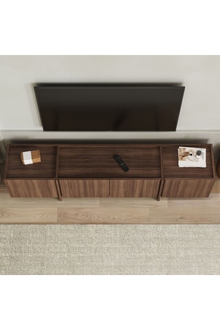 Meuble TV 4 portes - 164 x 46,2 x 35 cm