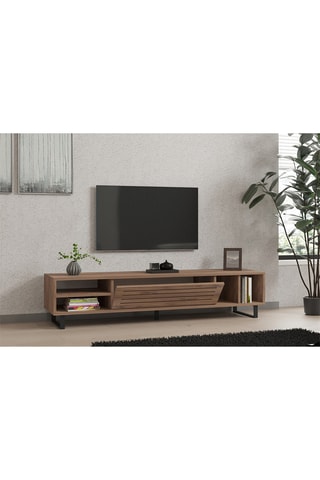 Meuble TV 1 abattant Safir - 160 x 35 x 40 cm