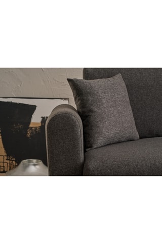 Canapé convertible d'angle droit 3 places Mane Right - Anthracite - En tissu