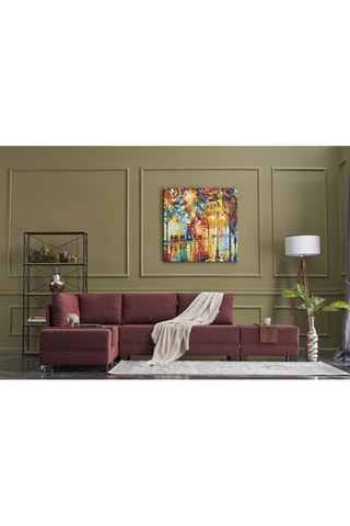 Canapé 4 places d'angle gauche convertible Fly Corner Sofa Bed Left - Bordeaux - En tissu
