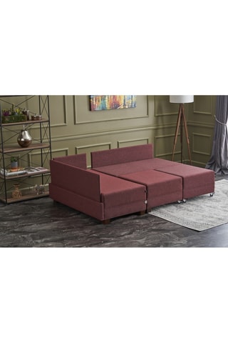 Canapé 4 places d'angle gauche convertible Fly Corner Sofa Bed Left - Bordeaux - En tissu
