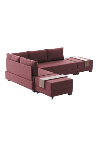 Canapé 4 places d'angle gauche convertible Fly Corner Sofa Bed Left - Bordeaux - En tissu