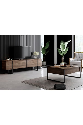 Meuble TV 2 abattants Luxe - 180 x 30 x 50 cm
