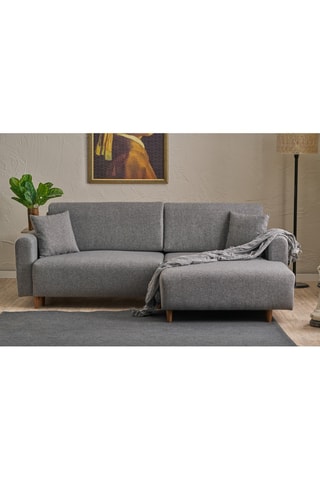 Canapé 3 places convertible d'angle droit Mane Right - Gris -  En tissu