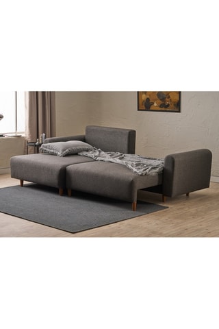 Canapé 3 places d'angle gauche convertible Mane Left - Anthracite - En tissu
