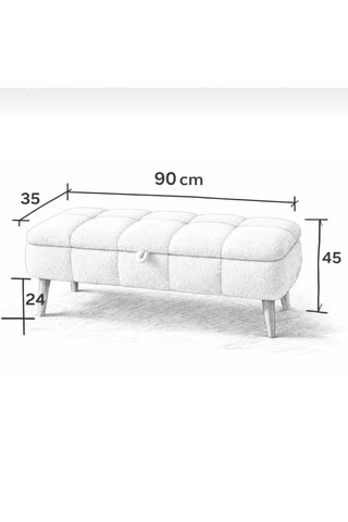 Banc coffre Sara - Blanc cassé - Tissu bouclette
