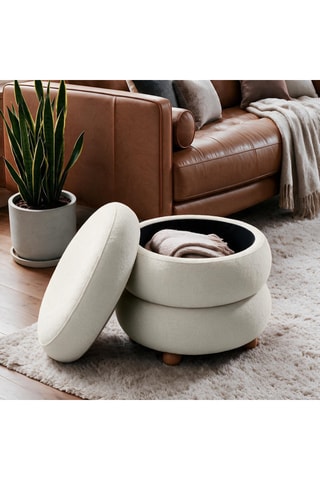 Pouf  Ottavia - Beige -  Toucher doux