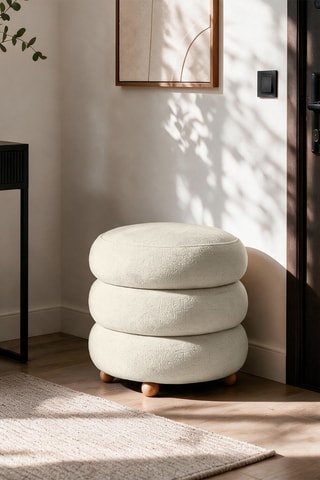 Pouf  Ottavia - Beige -  Toucher doux