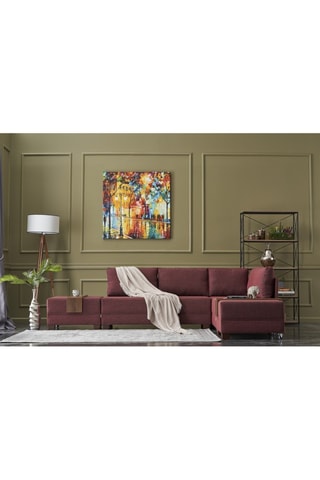 Canapé 4 places d'angle droit convertible  Fly Corner Sofa Bed Right - Bordeaux - En tissu