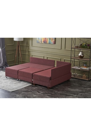Canapé 4 places d'angle droit convertible  Fly Corner Sofa Bed Right - Bordeaux - En tissu