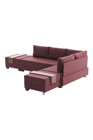 Canapé 4 places d'angle droit convertible  Fly Corner Sofa Bed Right - Bordeaux - En tissu