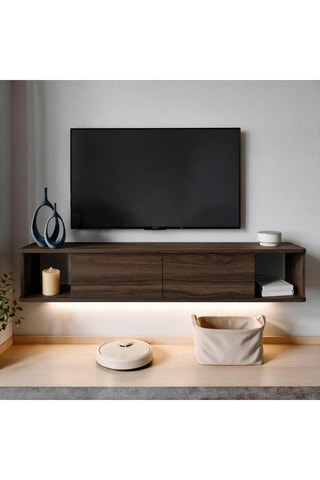 Meuble TV 2 abattants  Twist LED - 160 x 29 cm