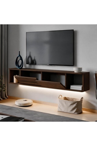 Meuble TV 2 abattants  Twist LED - 160 x 29 cm