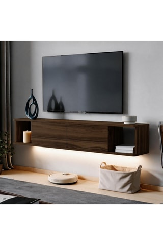 Meuble TV 2 abattants  Twist LED - 160 x 29 cm