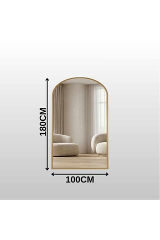 Miroir Oval - 180 x 100 x 1,5 cm - Doré